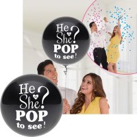(image for) 24" He Or She Pop To See Latex Balloon 1pk
