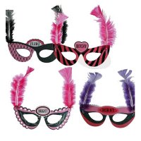 Party Masks With Feathers 4pc