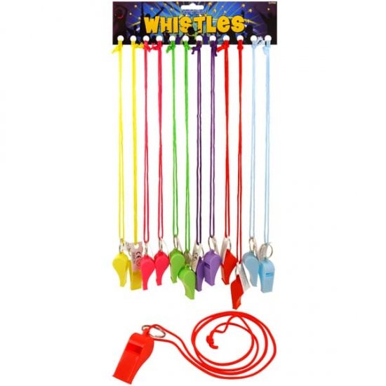 (image for) Neon Plastic Whistles x12