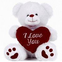 (image for) 27cm White Bear With Love Heart