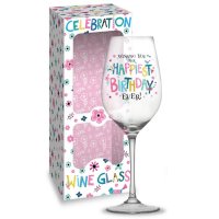 (image for) Happiest Birthday Wine Glass