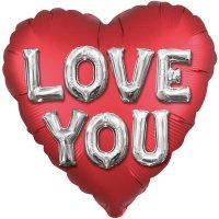 (image for) 18" Love You Letters Satin Luxe Foil Balloons