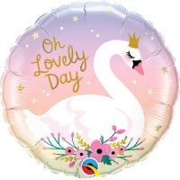 18" Oh Lovely Day Swan Foil Balloons
