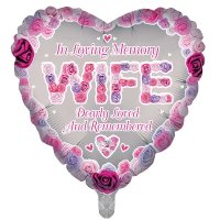 (image for) 18" In Loving Memory Wife Foil Balloons