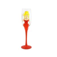 Red Glitter Champagne Glass