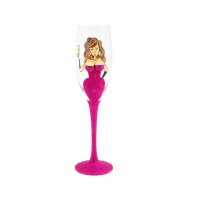 (image for) Pink Glitter Champagne Glass
