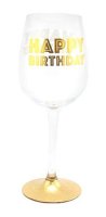 (image for) Gold Celebration Happy Birthday Wine Glass