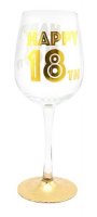 Gold Celebration 18th Wine Glass