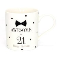 (image for) Mad Dots Black Tie 21st Birthday Mug