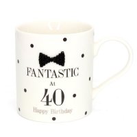 (image for) Mad Dots Black Tie 40th Birthday Mug