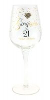 (image for) Gorgeous At 21 Happy Birthday Wine Glass