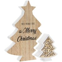 Double Tree Merry Christmas Plaque