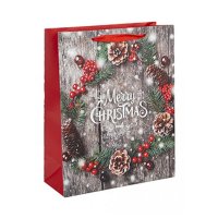 (image for) Merry Christmas Wreath Medium Gift Bags