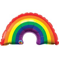 14" Mini Bright Rainbow Air Filled Balloons