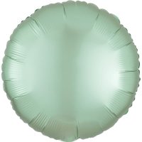 18" Silk Lustre Mint Green Circle Foil Balloons