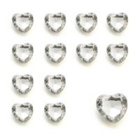 Silver Heart Shaped Diamantes