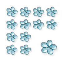 Aqua Flower Shaped Diamantes