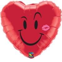 18" Naughty Smile & Kiss Foil Balloons