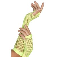 Long Neon Green Fishnet Gloves