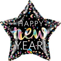 (image for) 20" Iridescent Star 'Happy New Year' Foil Balloons
