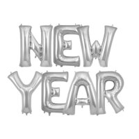 34" Oaktree New Year Silver Foil Letters Pack