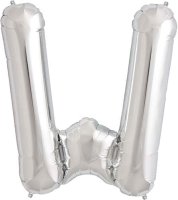 (image for) Letter W Silver Shape Balloons