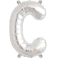 16" C Letter Silver Air Filled Balloon