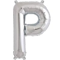 16" P Letter Silver Air Filled Balloon