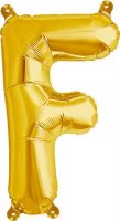 16" Letter F Gold Air Filled Balloons