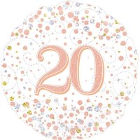 (image for) 18" Sparkling Fizz 20th Birthday Foil Balloons