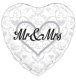 (image for) 18" Mr And Mrs Heart Shape Foil Balloons