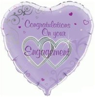 18" Congratulations On Your Engagement Foil Balloons