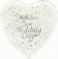 18" With Love On Your Wedding Day Foil Balloons