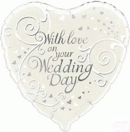 (image for) 18" With Love On Your Wedding Day Foil Balloons