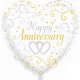 (image for) 18" Happy Anniversary Linked Hearts Foil Balloons