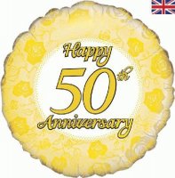 (image for) 18" Happy 50th Anniversary Foil Balloons