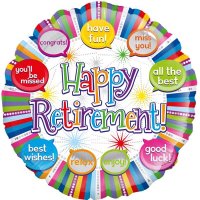 (image for) 18" Happy Retirement Speech Bubbles Foil Balloons