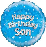 (image for) 18" Happy Birthday Son Holographic Foil Balloons