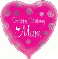 (image for) 18" Happy Birthday Mum Foil Balloons