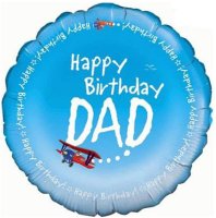 (image for) 18" Happy Birthday Dad Foil Balloons