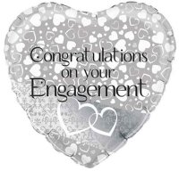 (image for) 18" Entwined Hearts Engagement Heart Foil Balloons