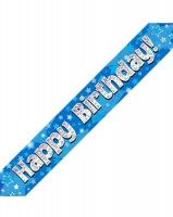 (image for) Happy Birthday Blue Holographic Banner