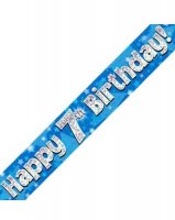 (image for) Happy 7th Birthday Blue Holographic Banner