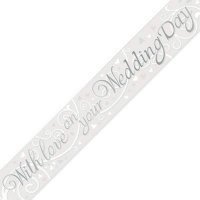 With Love On Your Wedding Day Metallic Banner