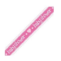 (image for) Baby Shower Pink Holographic Dots Banner