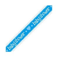 (image for) Baby Shower Blue Holographic Dots Banner