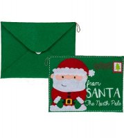 Green Santa Felt Envelope Bag