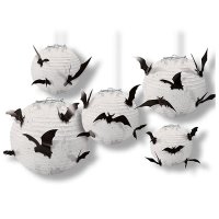 Paper Lanterns With Bats 5pk