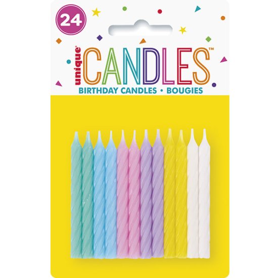 (image for) Assorted Colour Party Candles 24pk