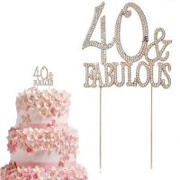 (image for) Diamante Cake Topper '40 & Fabulous'